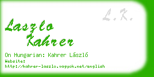 laszlo kahrer business card